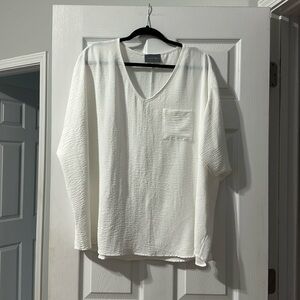 Hudson Gray Flowy white shirt sleeve top